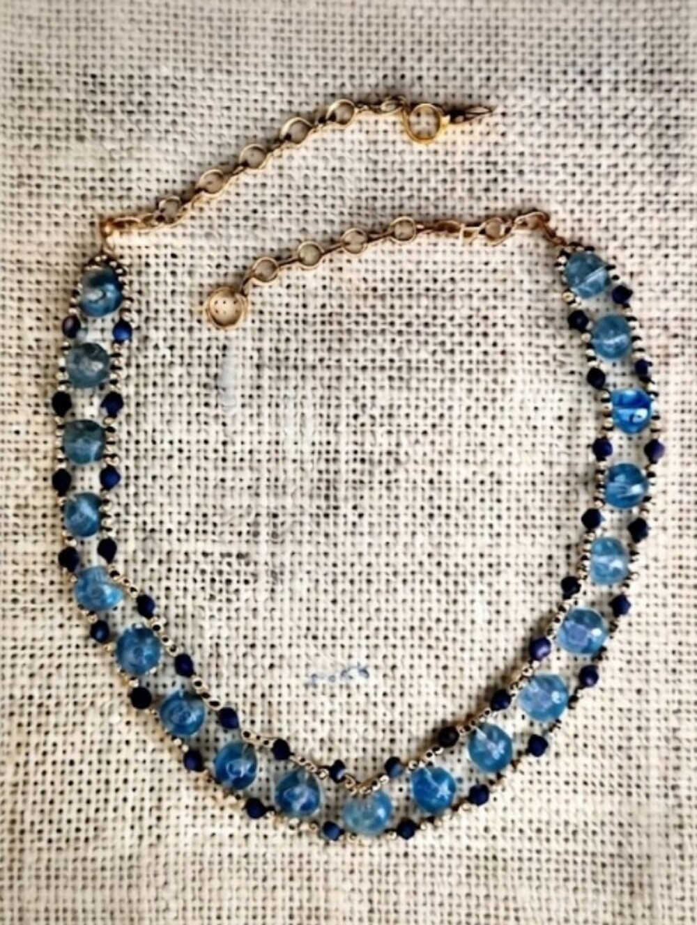 Terra Regalis Genuine Blue Topaz & Sapphire In Luxurious Artisan-Made Necklace